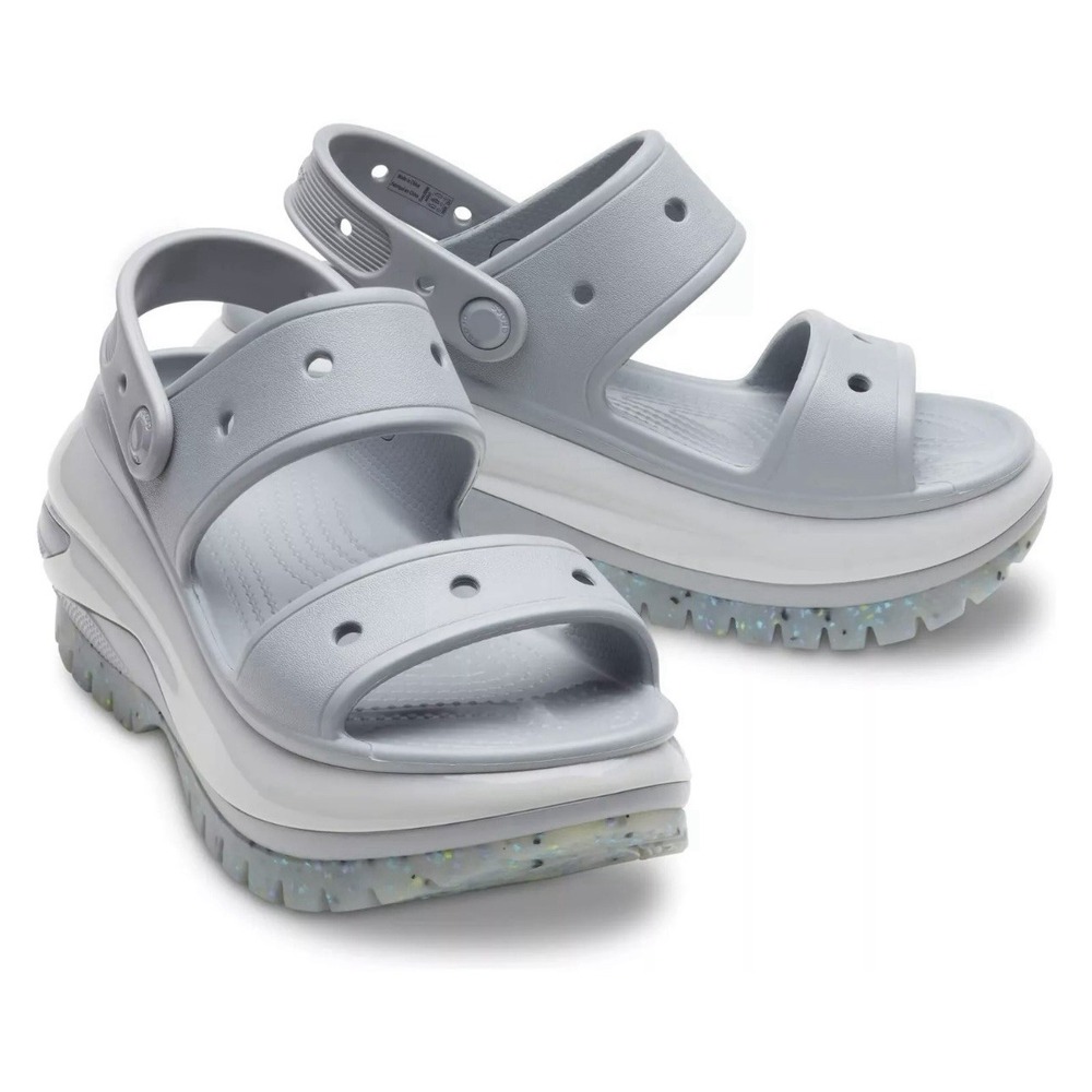 CROCS Gray Sandals with Platform Sole and Adjustable Strap